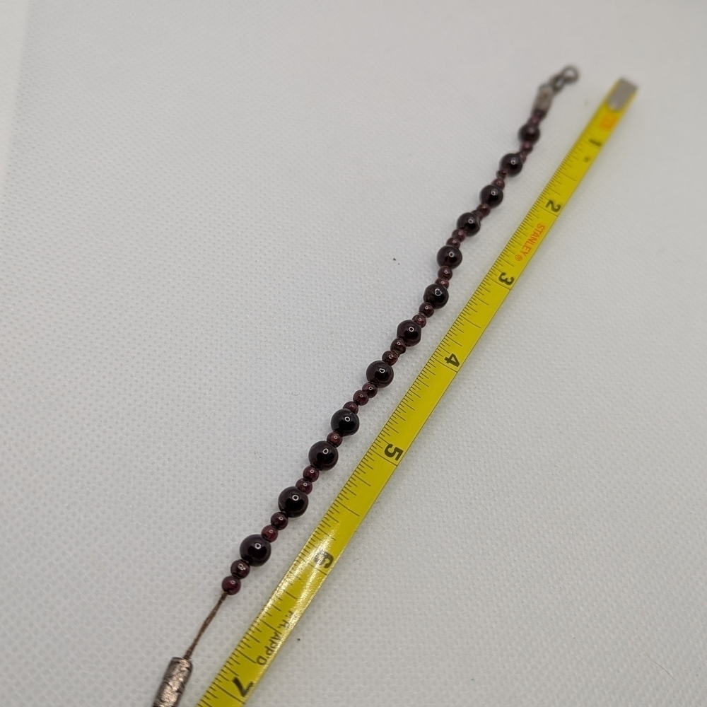 ✨ Garnet Beaded Bracelet With Sterling Silver ✨ - Picture 5 of 5